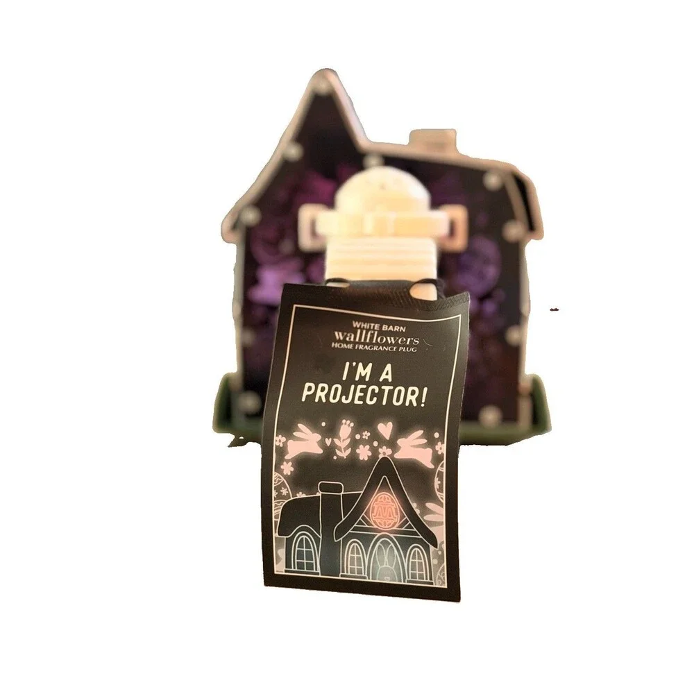 Bath & Body Works Easter Bunny Cottage House Light Up Projector Wallflower NWT